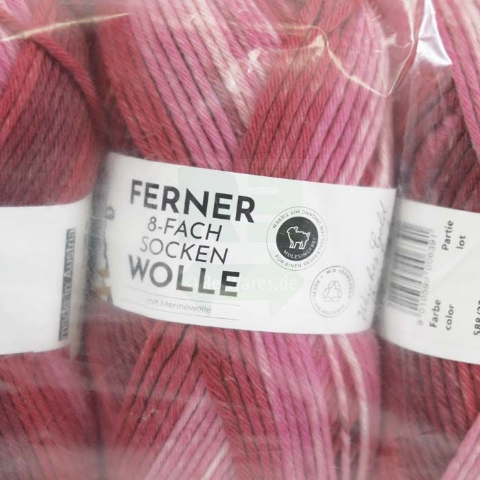 Sockenwolle Ferner 6er Pack mit Merinowolle pink