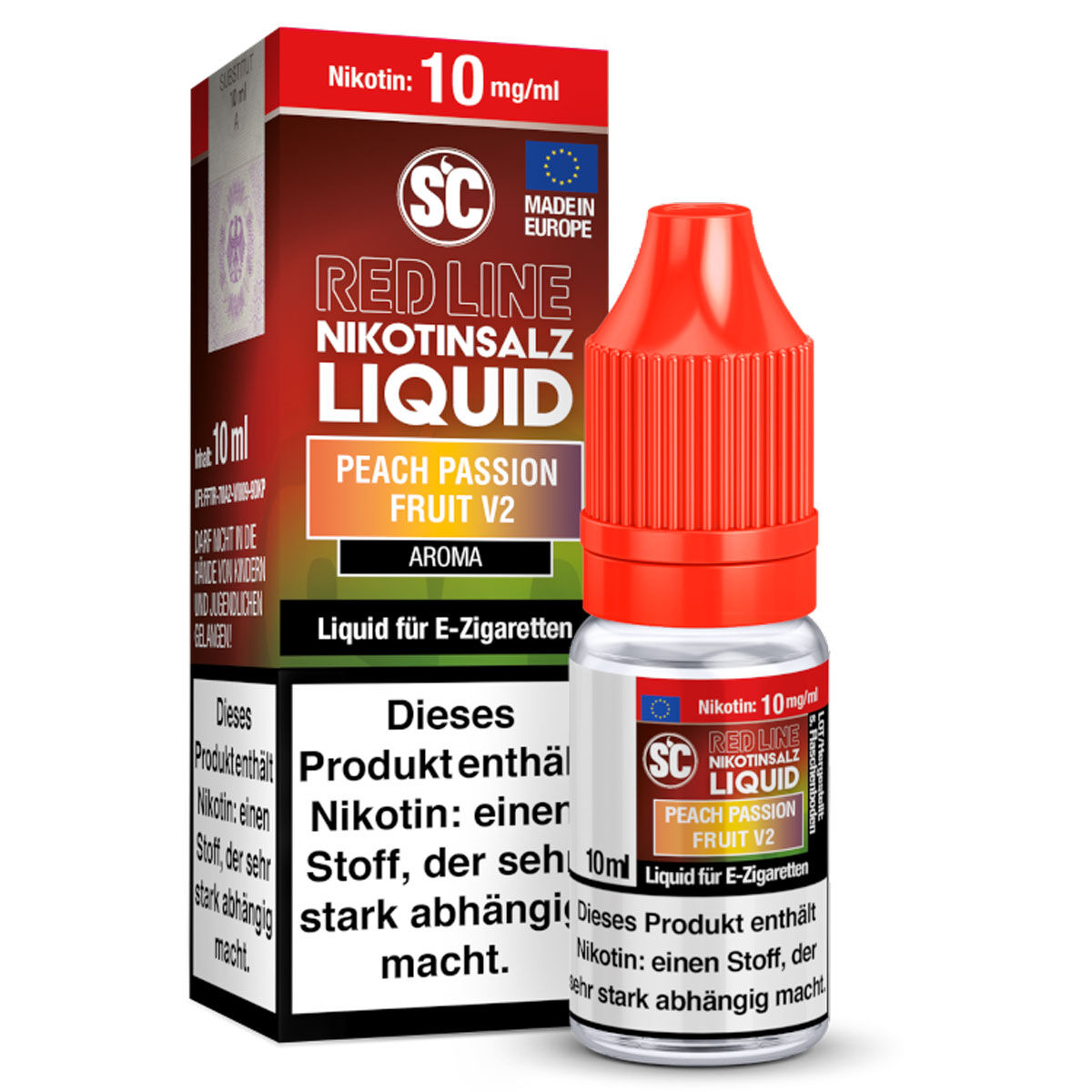 SC Red Line Peach Passion Fruit v2 Nikotinsalz-Liquid 10 mg/ml, 10 ml