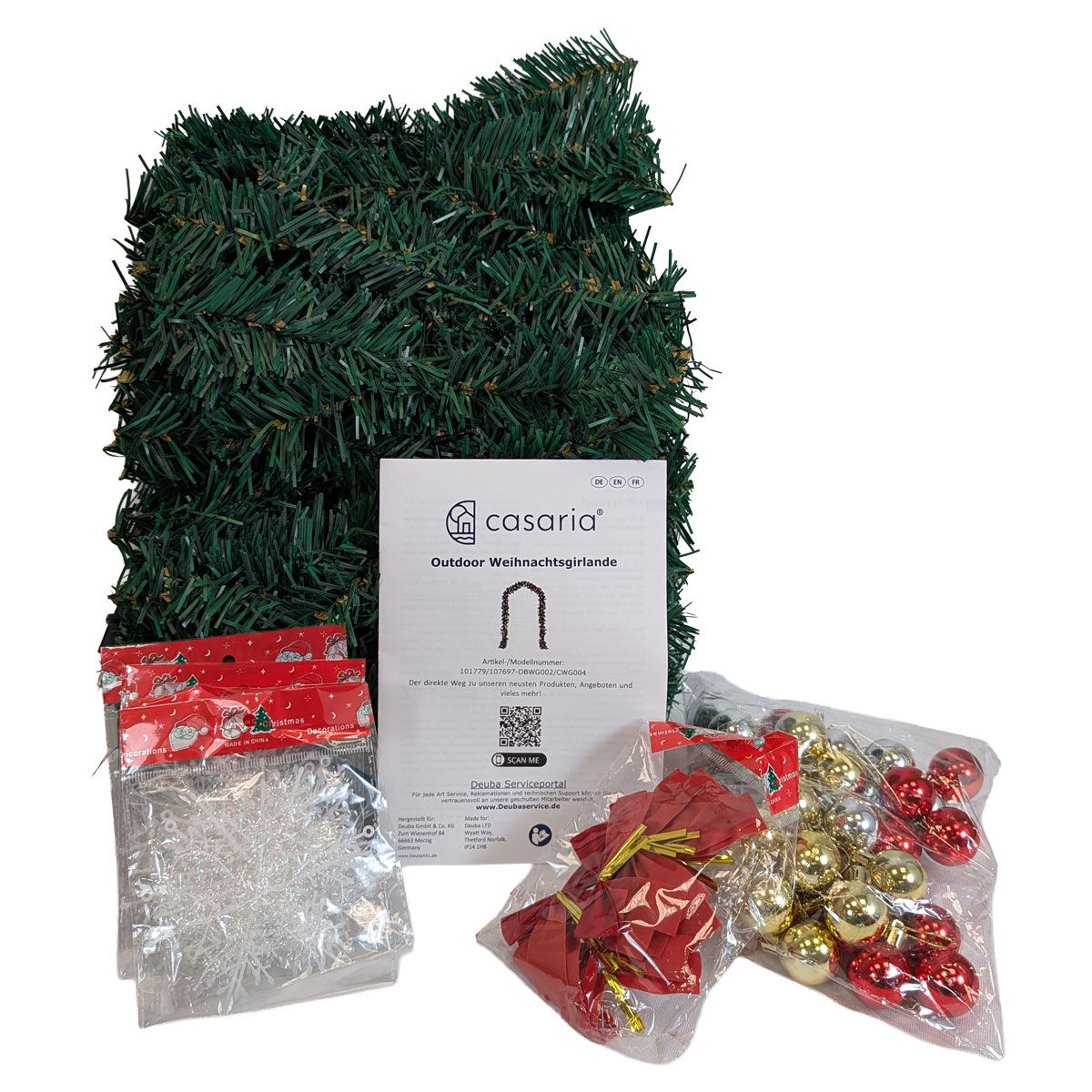 Weihnachtsgirlande CASARIA beleuchtet mit Kugeln – 1 Stück