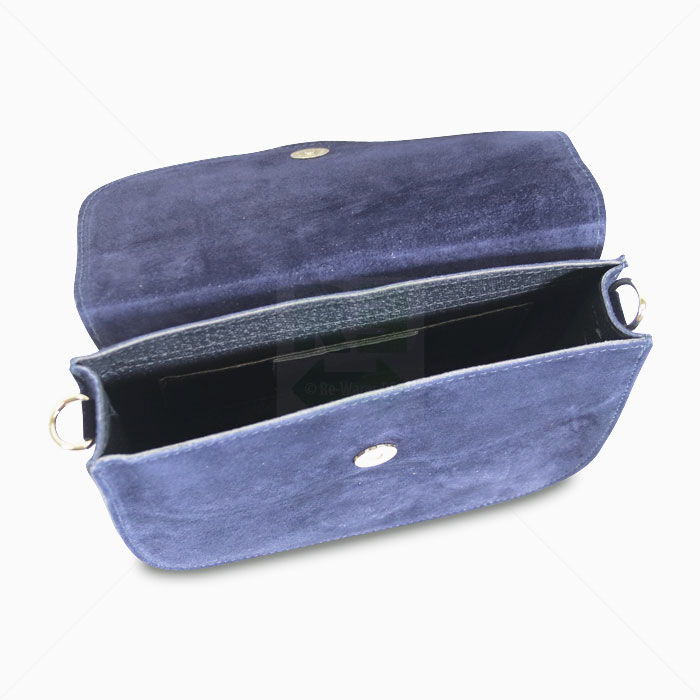 Umhängetasche Mirrosi Damen Wildleder 23x19x7 cm dunkelblau