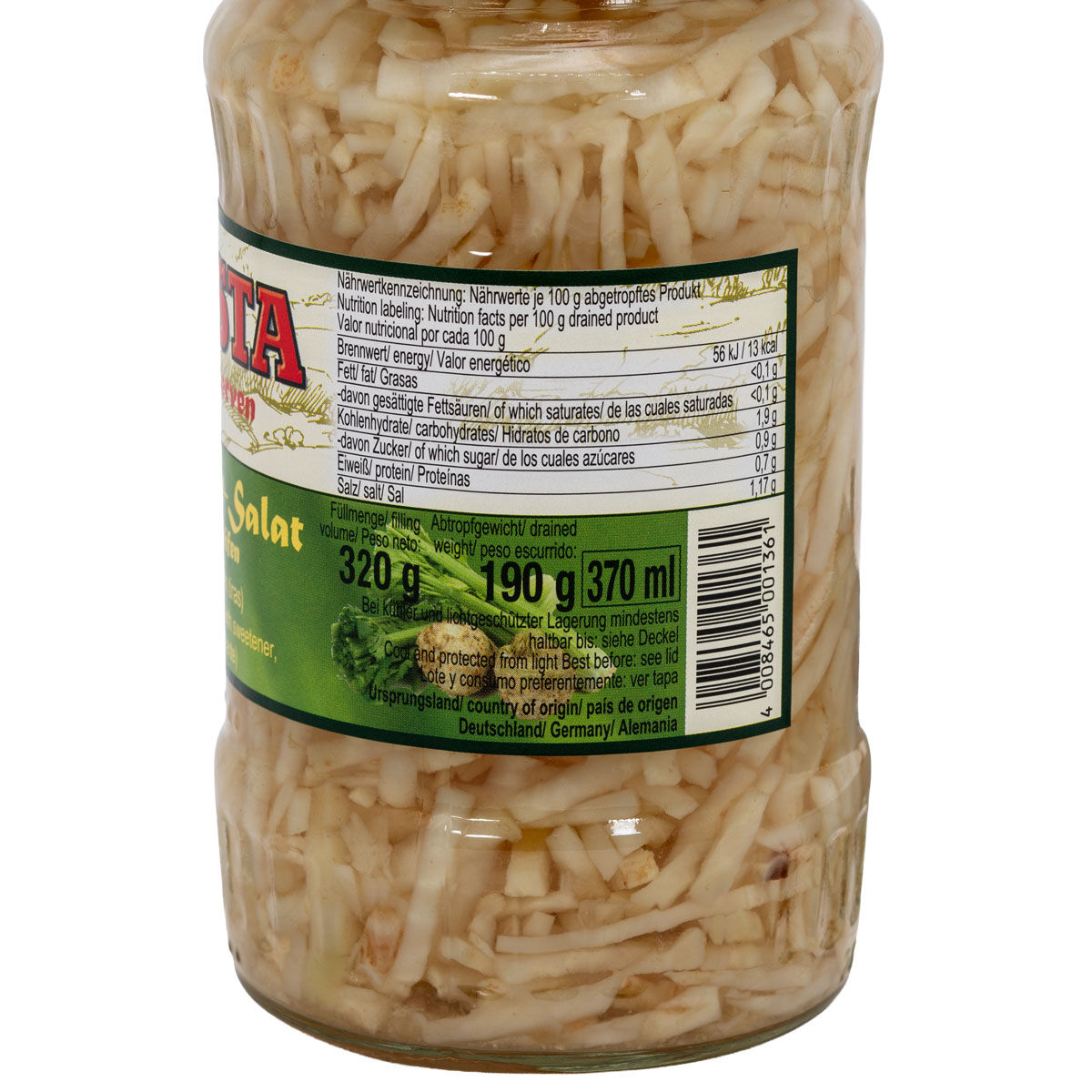 WASTA Selleriesalat Streifen 370 ml im Glas