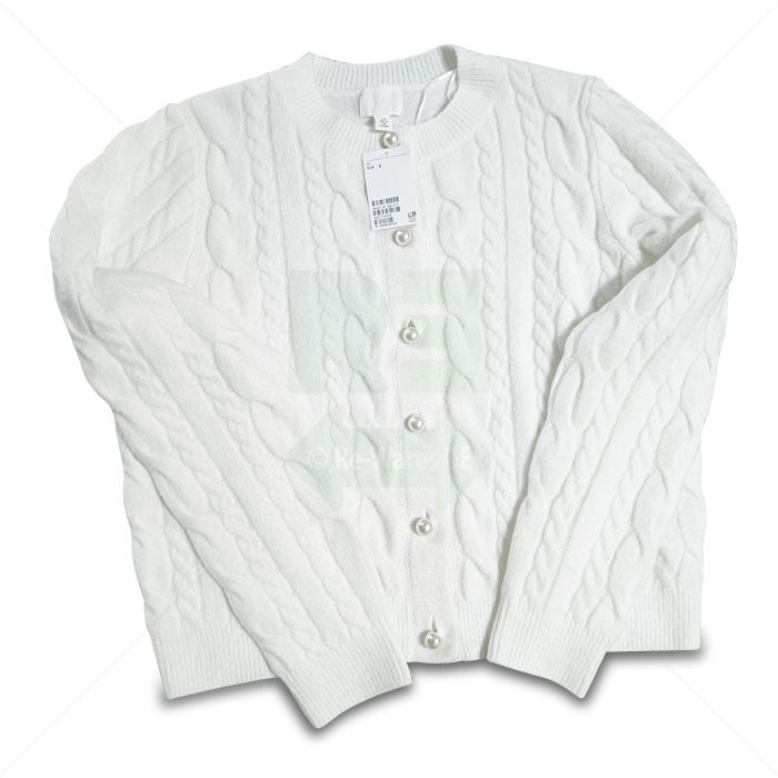 Cardigan H&M mit Zopfmuster Größe S weiß