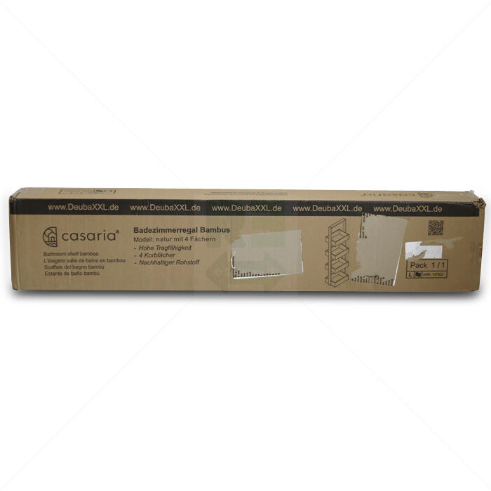 Badregal Casaria mit 4 Bambus Körben 88x28x16 cm