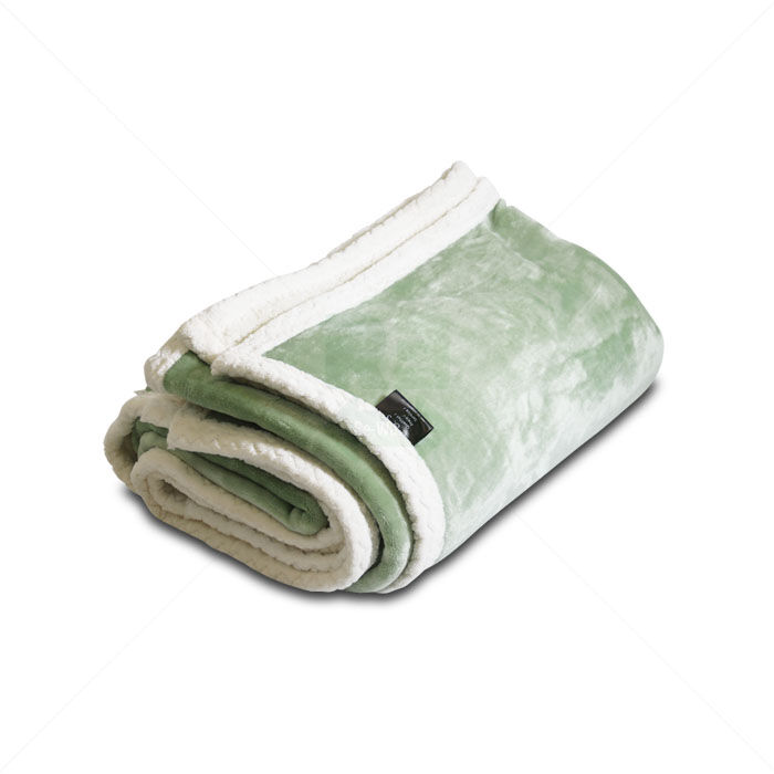 Kuscheldecke L.O.S. Fleece Flanell ca. 200x220 cm grün/weiß