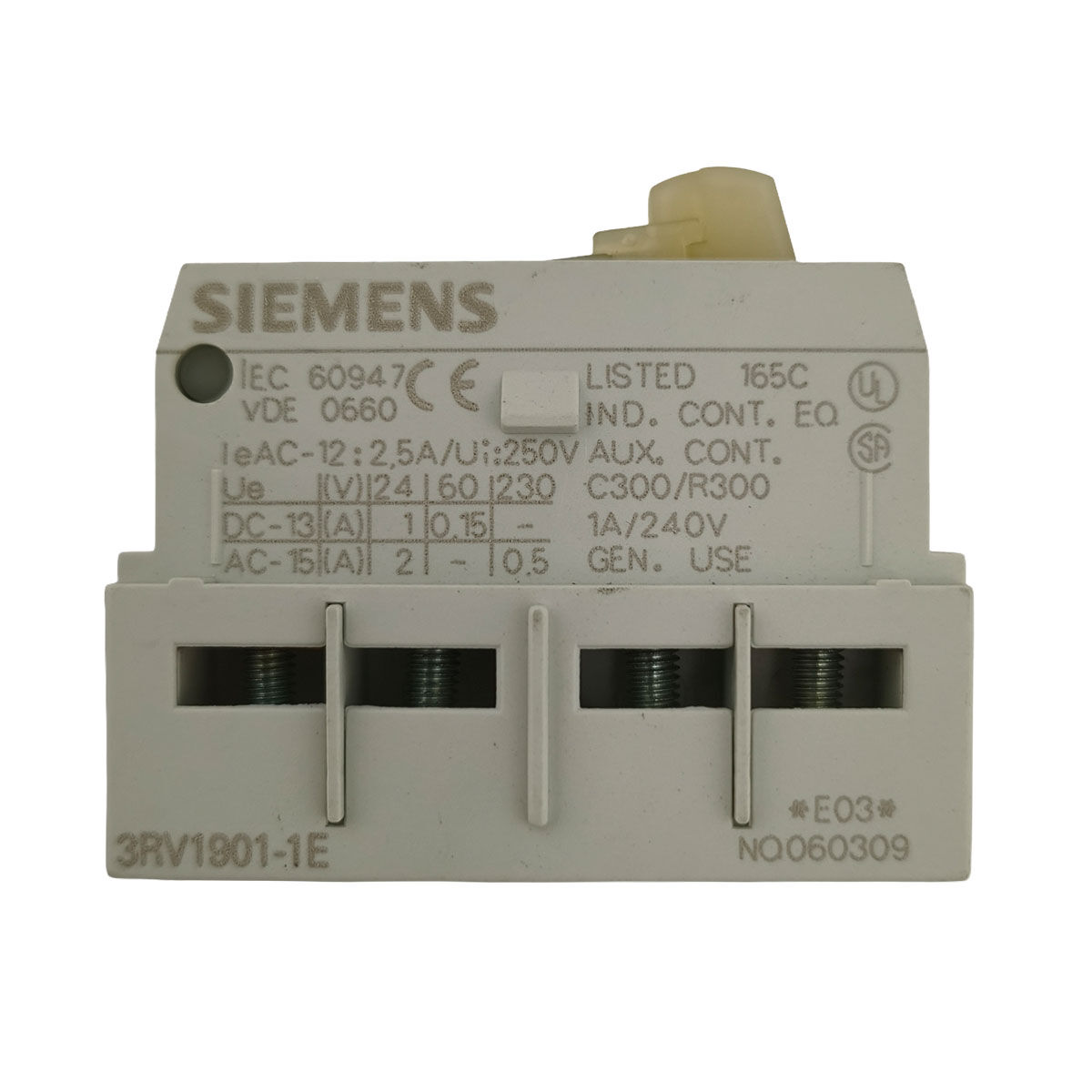 Hilfsschalter Siemens 3RV1901-1E 1S+1Ö querliegend – 3 Stück