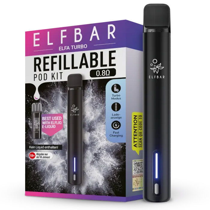 E-Zigaretten Set ELFBAR Elfa Turbo 550mAh schwarz