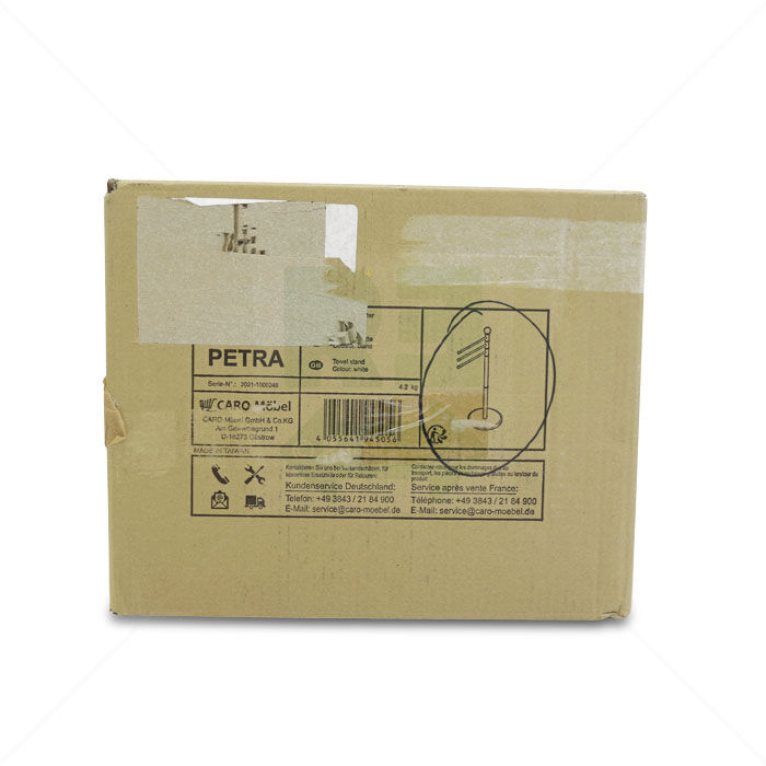 Handtuchständer Petra 3-armig, Metallgestell, weiß Handtuchständer Petra 3-armig, Metallgestell, weiß