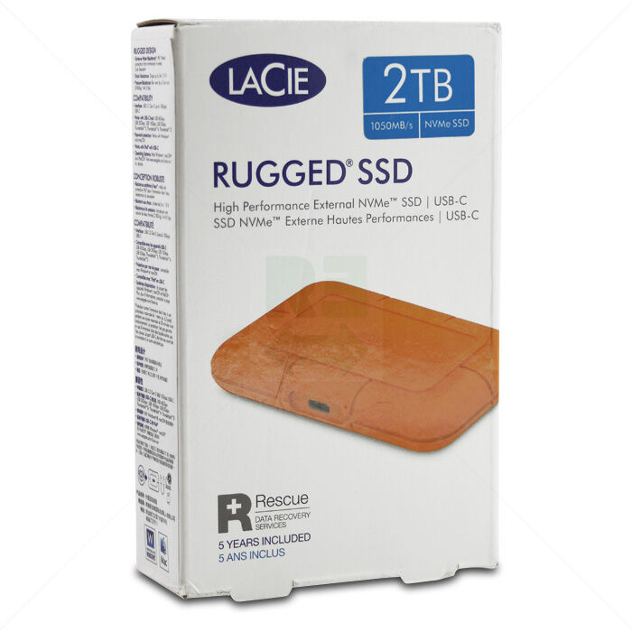 SSD 2 TB Externe Festplatte LaCie Rugged USB-C Orange