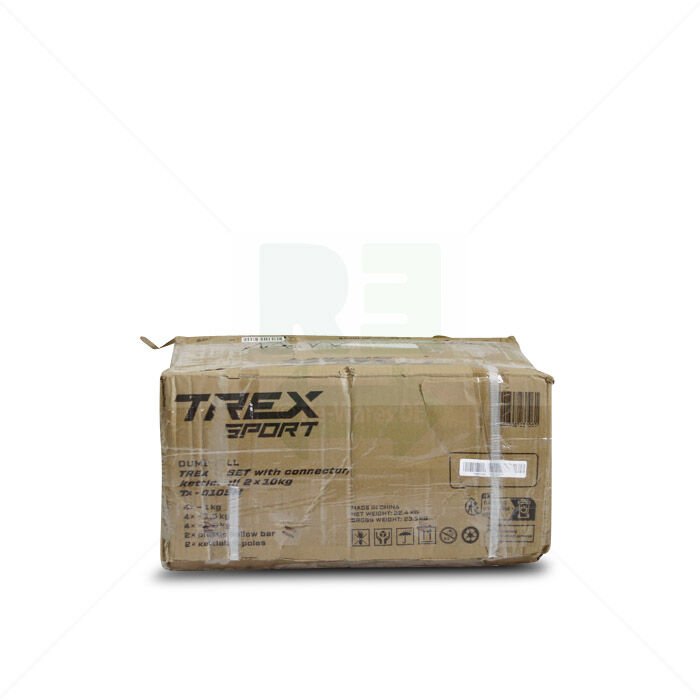 Hantelset Trex Sport 2x10kg Kurz-Langhantel, Kettlebell