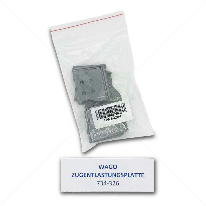 Zugentlastungsplatte Wago 734-326 Zugentlastungsplatte, grau 20 Stück