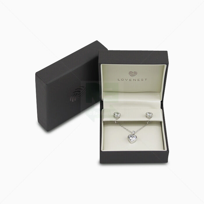 Lovenest Schmuckset 3-teilig Damen 925er Silber rhodiniert mit Zirkonia
