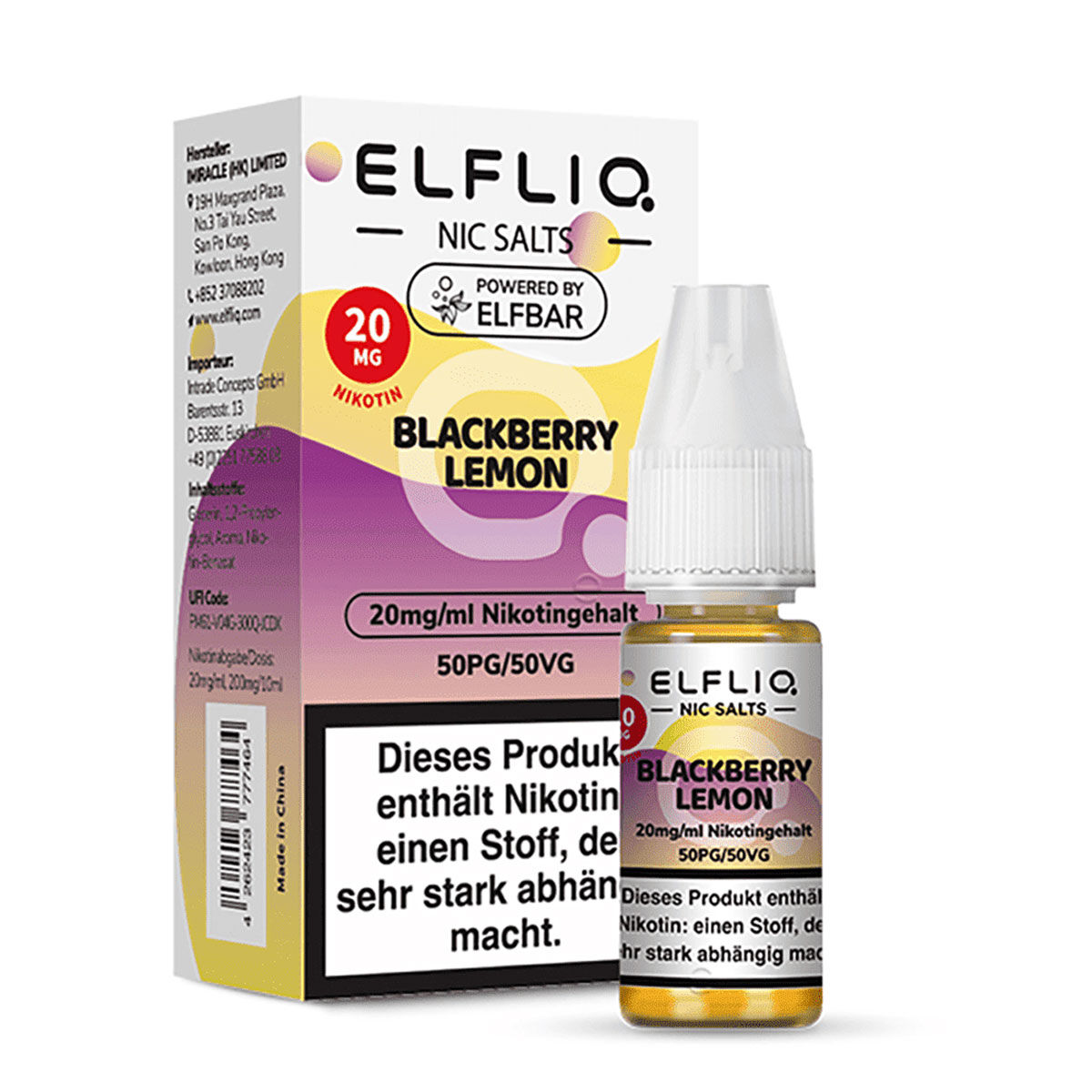 ELFLIQ Blackberry Lemon Nikotinsalz-Liquid 20 mg/ml 10 ml