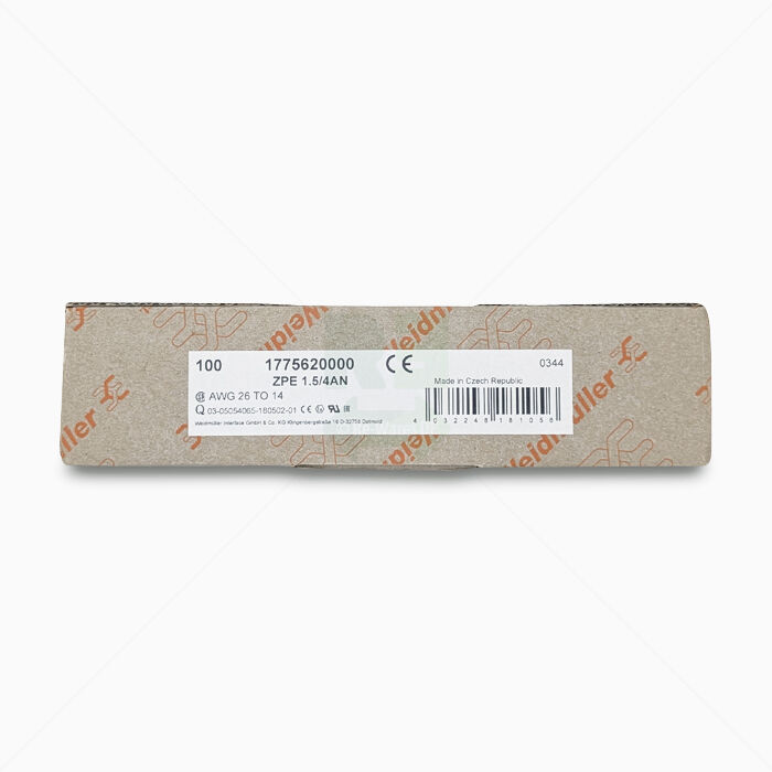 Klemme Weidmüller ZPE 1.5/4 AN Schutzleiterklemme, 1,5mm², grün 100 Stück