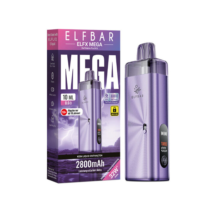 E-Zigaretten Set ELFBAR Elfx Mega 2800mAh purple (lila)