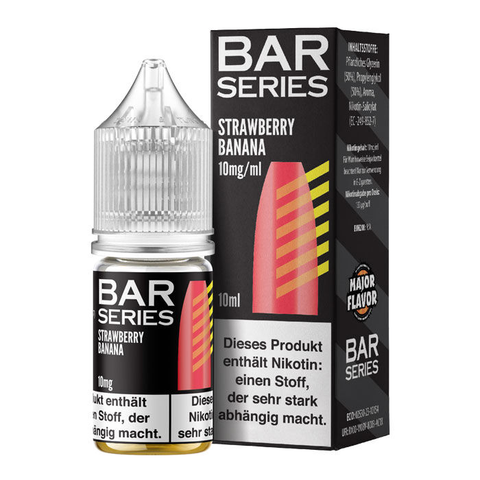 Liquid Nikotinsalz Bar Series - Strawberry & Banana 10ml 10mg/ml (mittel)