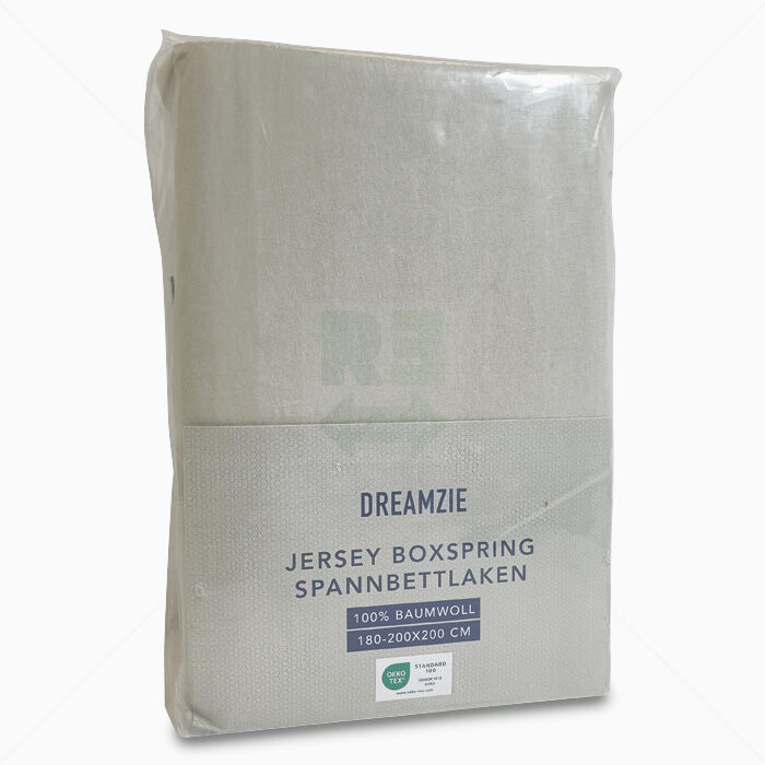 Jersey Boxspring Spannbettlaken Dreamzie 180-200x200 cm beige