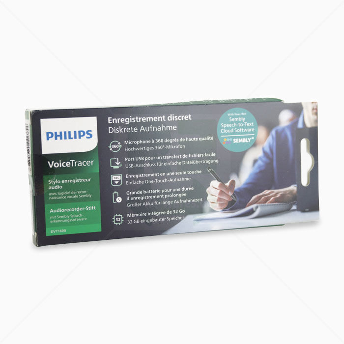 Spracherkennung Stift-Recorder Philips DVT1600 32 GB Schwarz