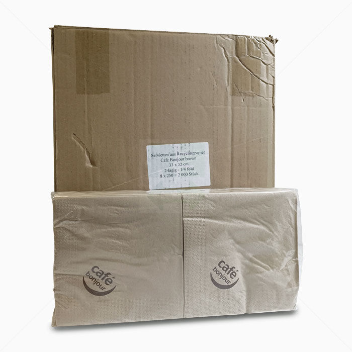 Servietten aus Recyclingpapier 2-lagig 33x32 cm 2000 Stück