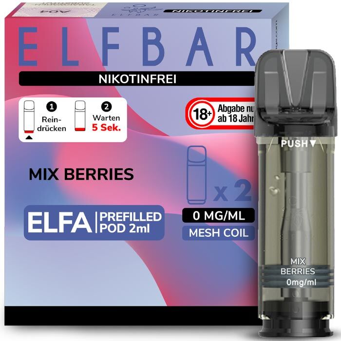 Pod mit Liquid für ELFBAR Elfa 2x2ml Mix Berries 0mg/ml