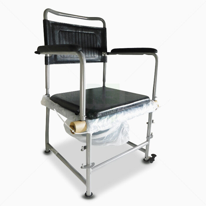 Toilettenrollstuhl TRS 130 Drive Schwarz Chrome