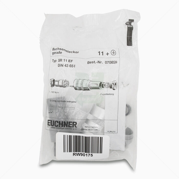 Buchsenstecker Euchner 070859 gerade SR11EF DIN43651