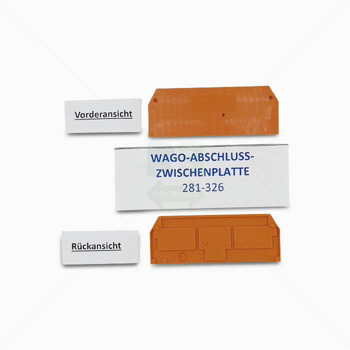 Abschluss/Zwischenplatten Wago 281-326 Abschlussplatte-/Trennplatte, orange