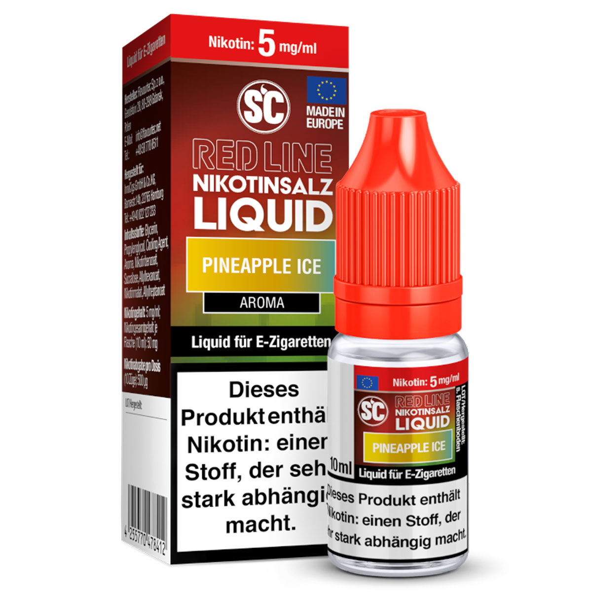 SC Red Line Nikotinsalz Liquid Pineapple Ice 5 mg/ml 10 ml