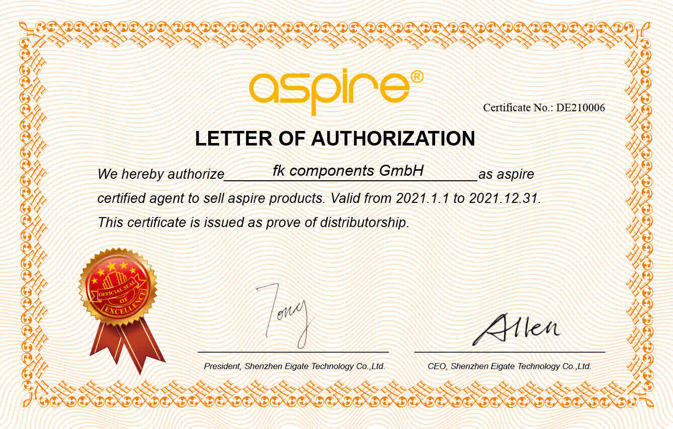 Aspire Zertifikat bis 2031