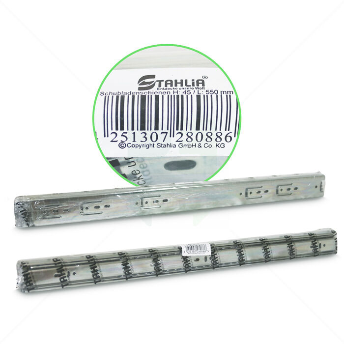 Schubladenschienen STAHLIA - L550mm - 2er Schubladenschienen STAHLIA - L550mm - 2er