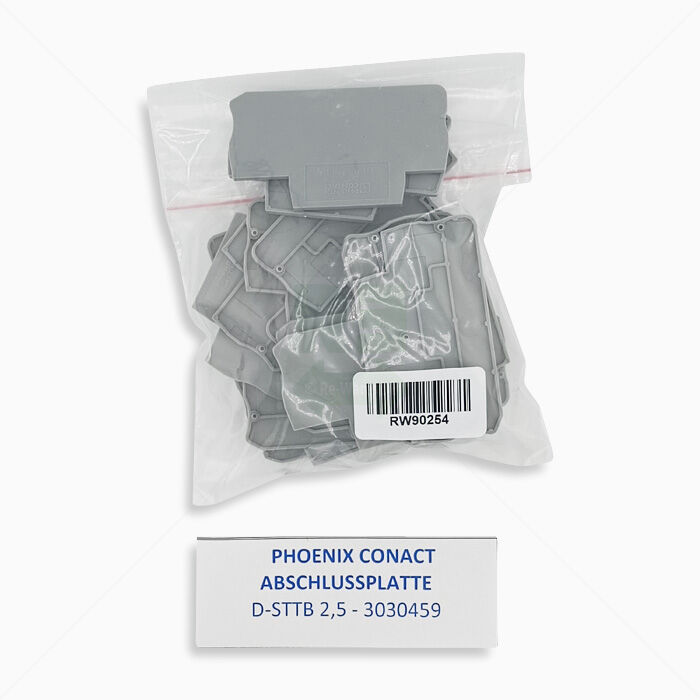 Abschluss/Zwischenplatten Phoenix Contact D-STTB 2,5 - 3030459 Abschlussplatte, grau 20 Stück