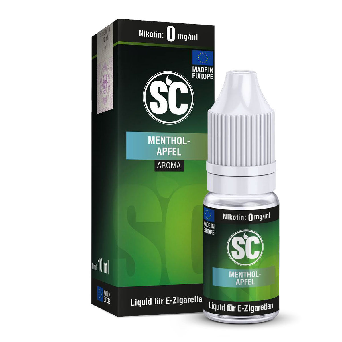 SC Liquid Menthol Apfel 10 ml – 0 mg/ml nikotinfrei