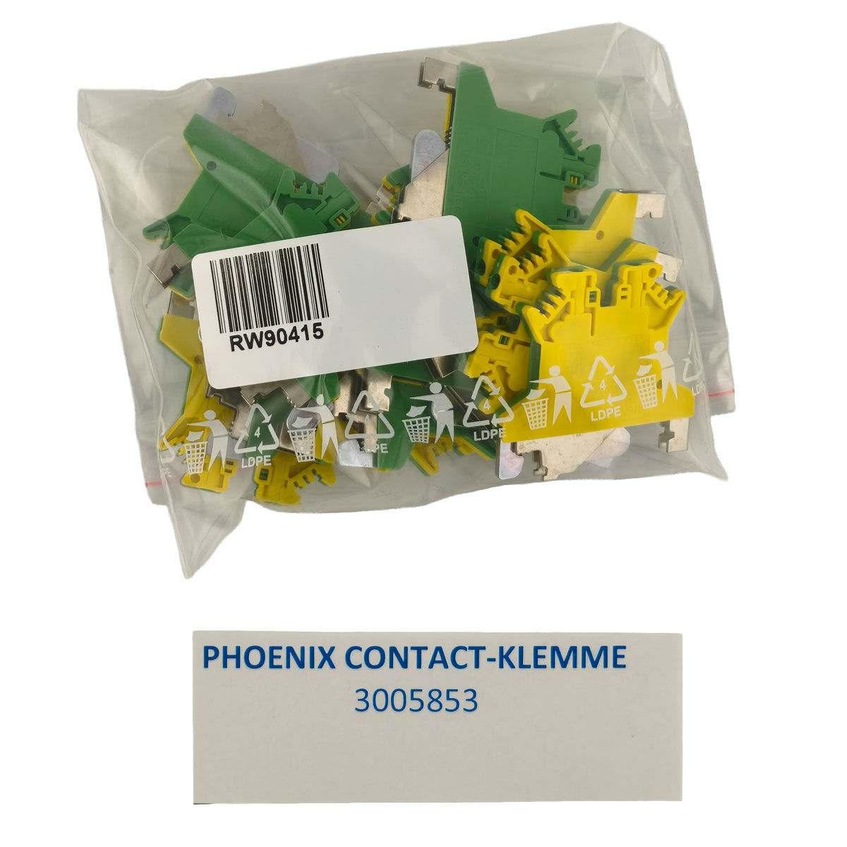 Klemmen Phoenix Contact 3005853 Dreistock-Schutzleiterklemme, 1,5mm², grün/gelb 12 Stück