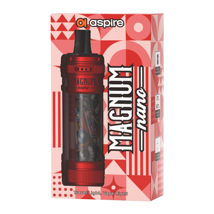 E-Zigaretten Set ASPIRE Magnum Nano 6ml Rot & Old School Tape