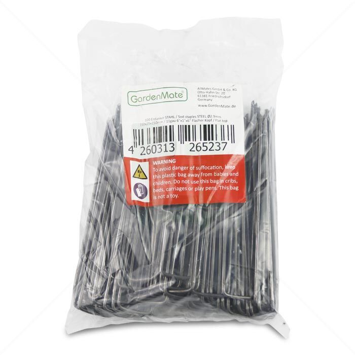 Erdanker Stahl GardenMate150 mm lang 100 Stk. Pack Erdanker Stahl GardenMate150 mm lang 100 Stk. Pack
