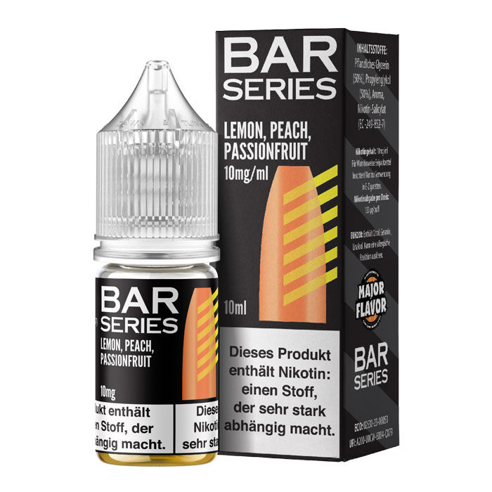 Liquid Nikotinsalz Bar Series - Lemon Peach Passionfruit 10ml 10mg/ml (mittel)