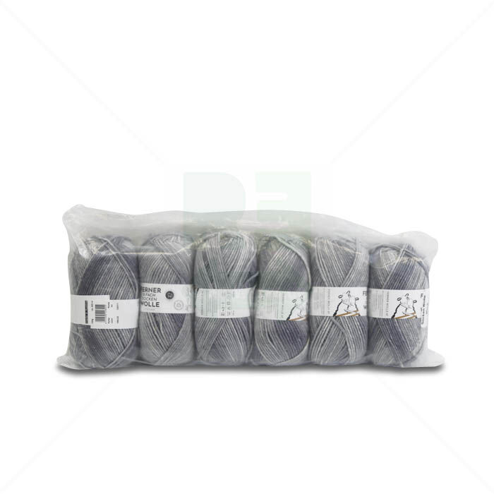 Sockenwolle Ferner 6er Pack mit Merinowolle grau