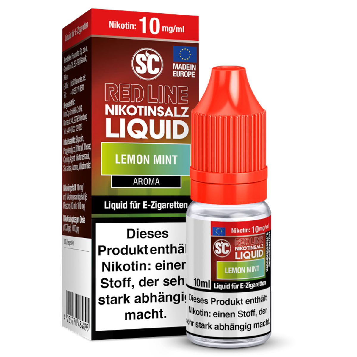 SC Red Line Lemon Mint Nikotinsalz-Liquid 10 mg/ml – 10 ml