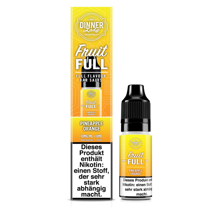 *ABVERKAUF* Liquid Nikotinsalz Fruit Full - Pineapple Orange Dinner Lady 10ml 10mg/ml (mittel)
