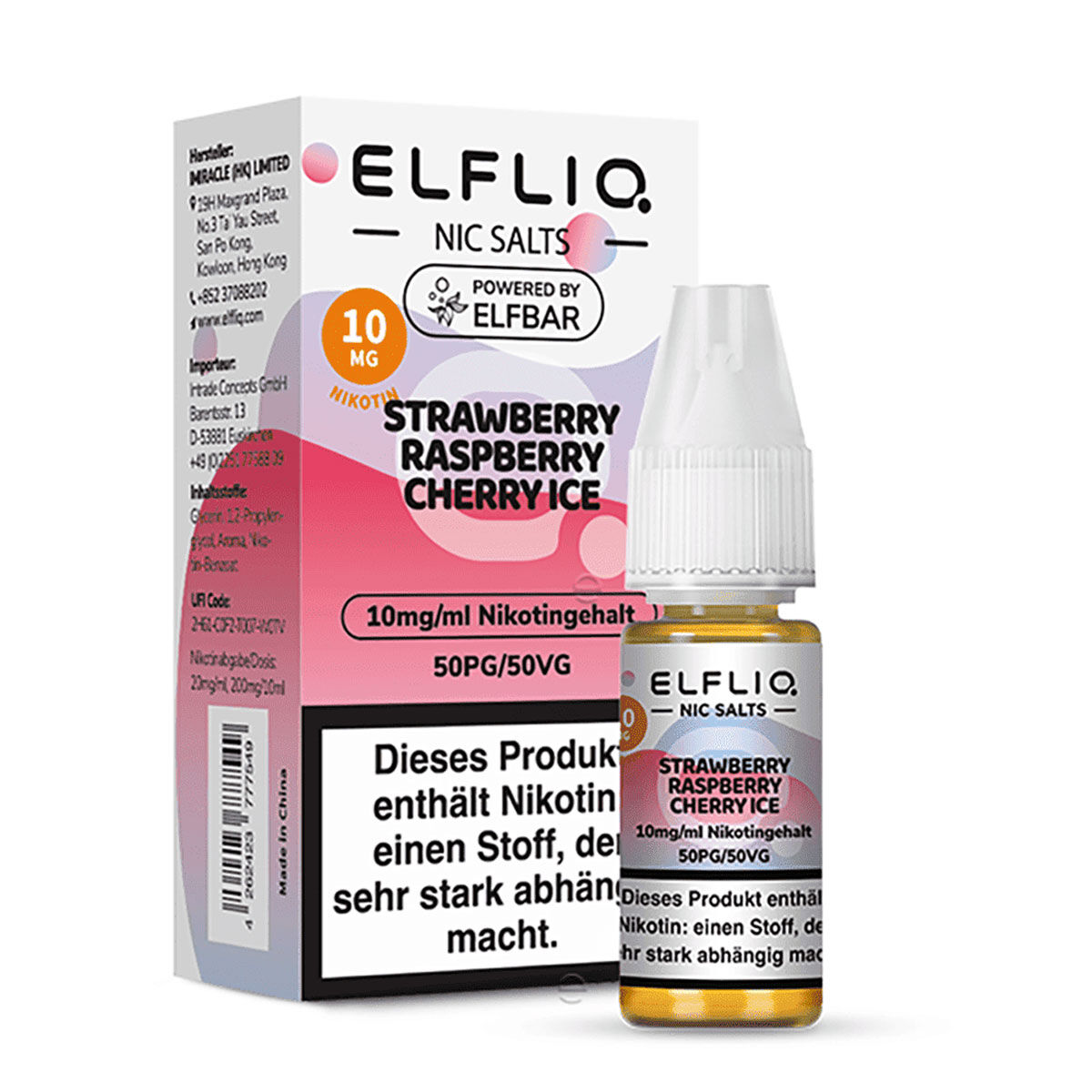 Liquid Nikotinsalz Strawberry Raspberry Cherry Ice ELFLIQ 10ml 10mg/ml