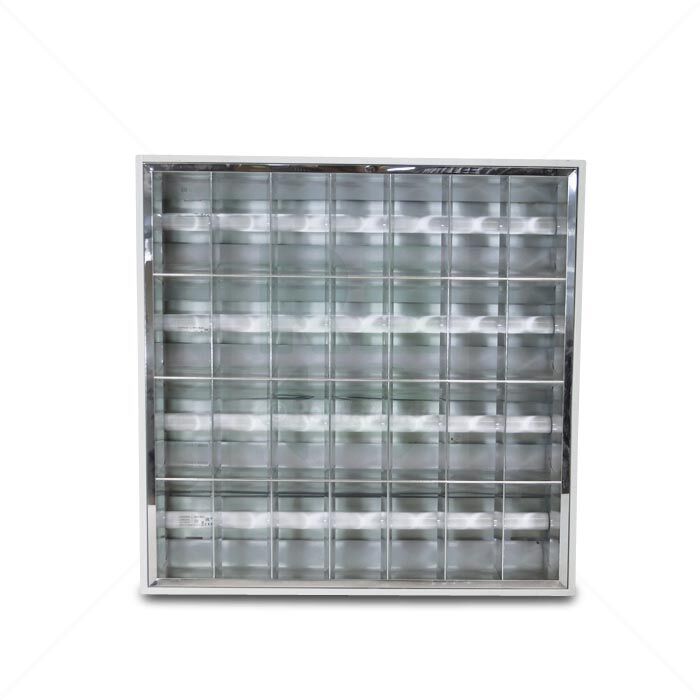 *B-WARE* Rasterleuchte 4x18W Osram 62x62x10 cm  weiß