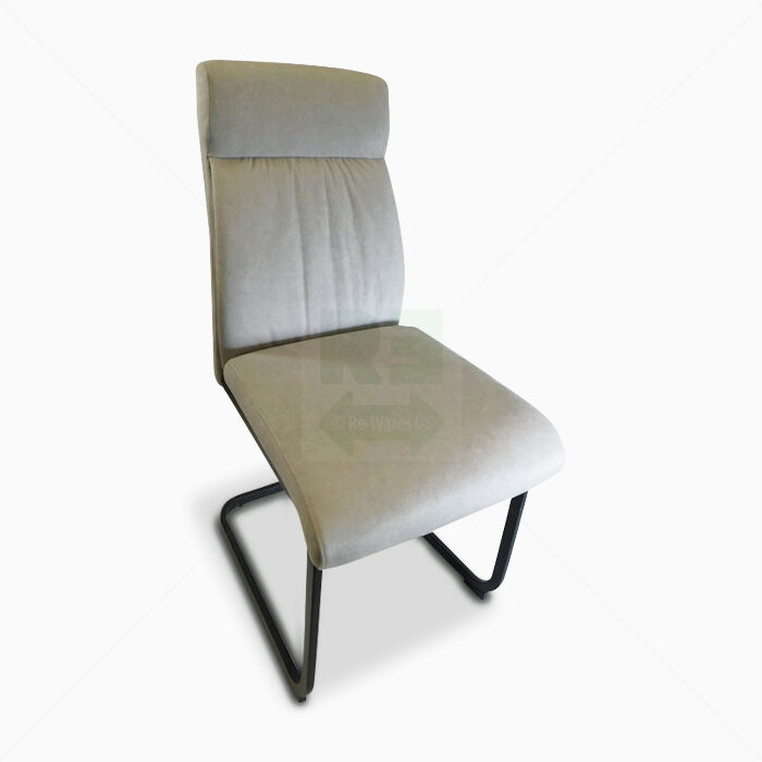 Freischwinger Esszimmerstuhl 3-er Set KHG Samt Hellgrau matt Schwarz