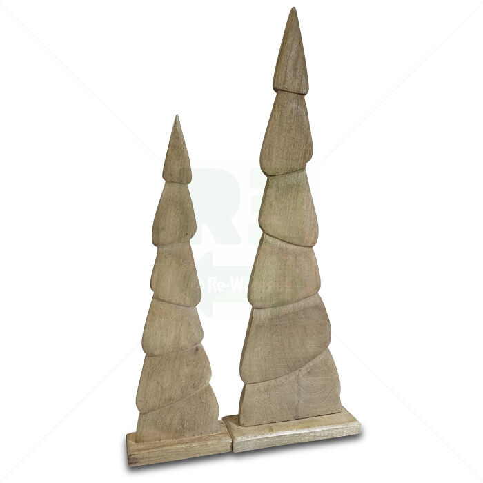 Tannenbaum Deko 2er-Set Höhe 80cm und 60 cm Mangoholz