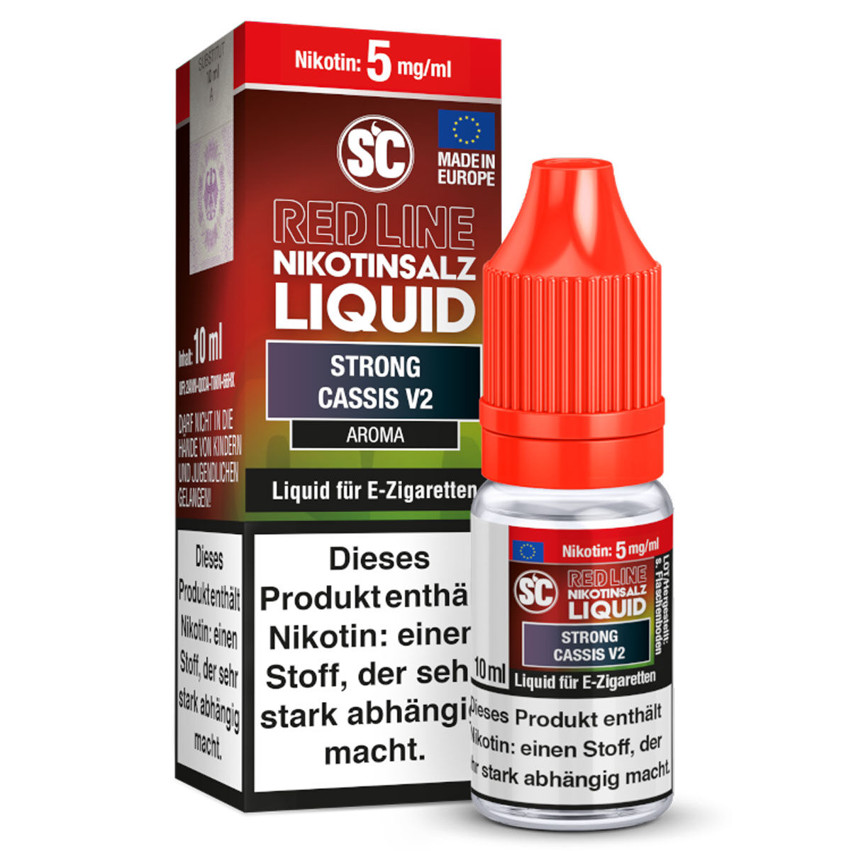 SC Red Line Strong Cassis v2 Nikotinsalz-Liquid 10 ml – 5 mg/ml