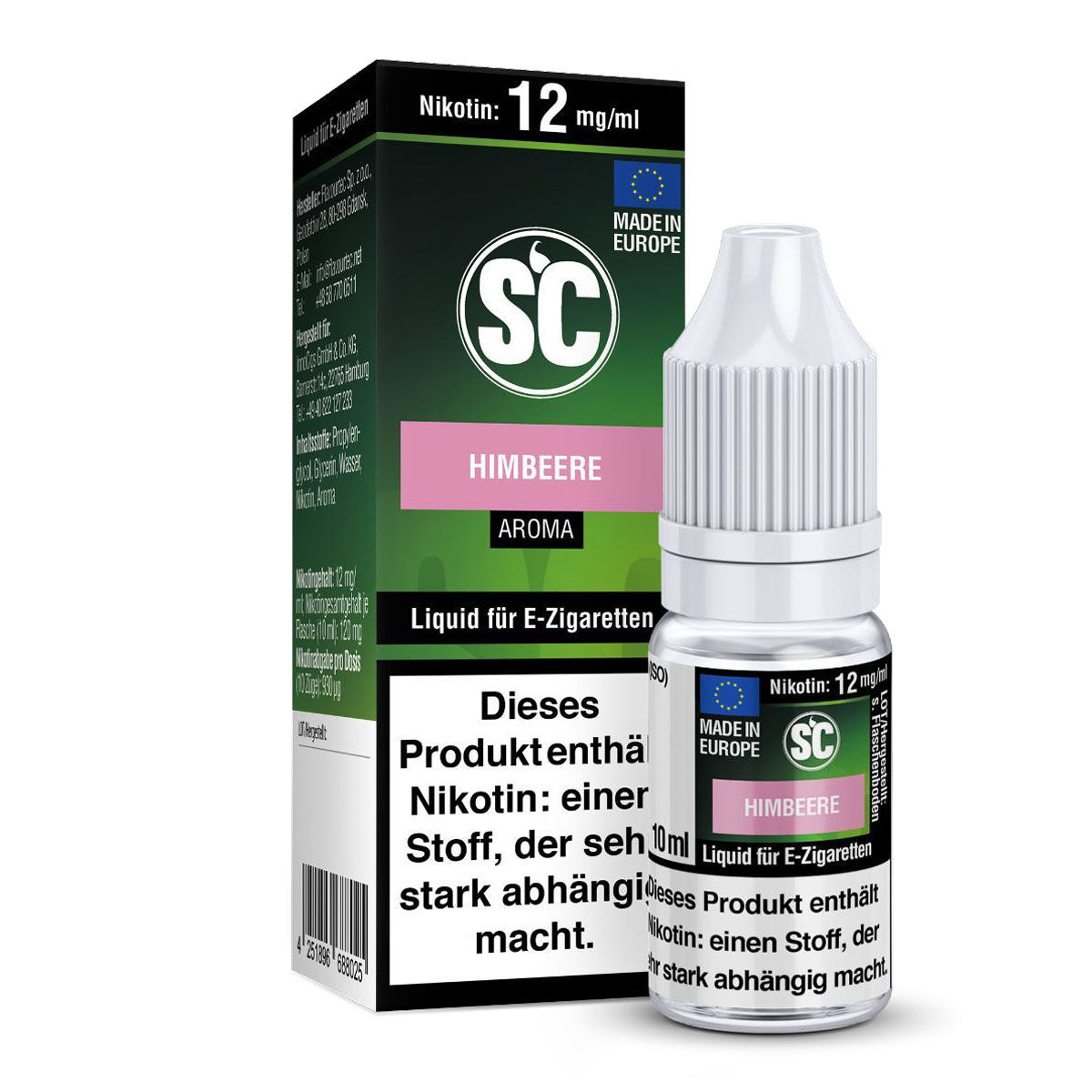 SC Liquid Himbeere 10 ml mit 12 mg/ml Nikotin