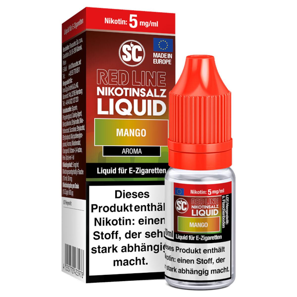SC Red Line Mango Nikotinsalz-Liquid 10 ml – 5 mg/ml