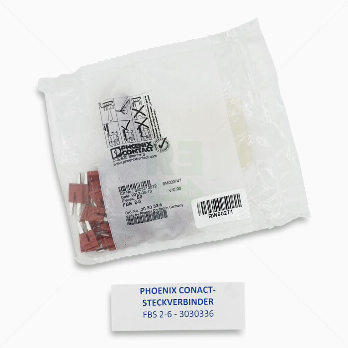 Steckverbinder Phoenix Contact FBS 2-6 - 3030336 Steckbrücke, rot 50 Stück