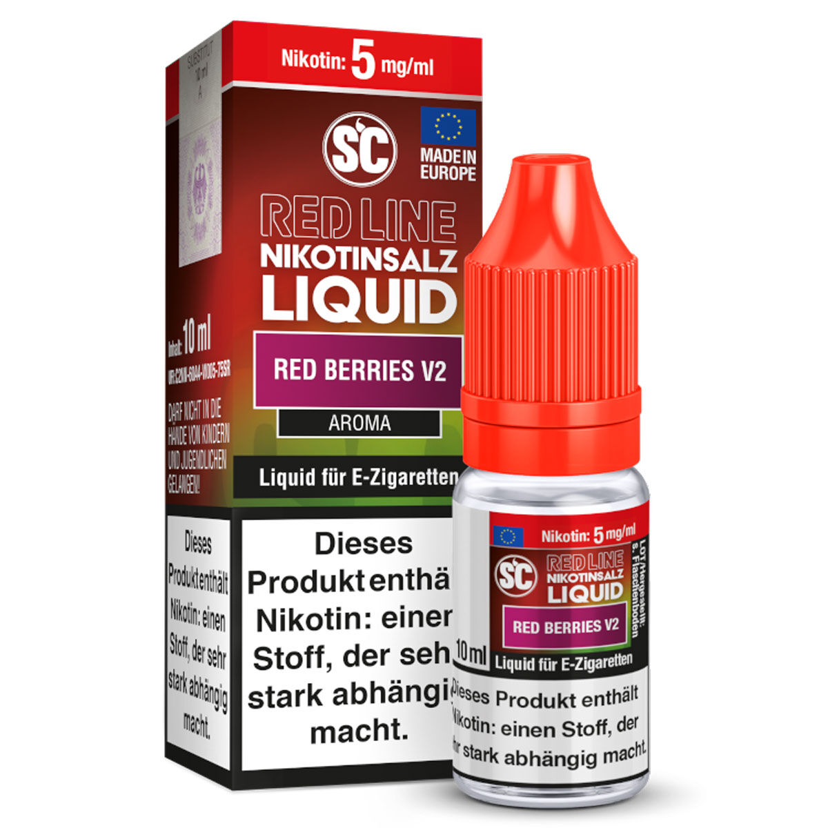 Liquid Nikotinsalz Red Line Red Berries v2 SC 10ml 05mg/ml (leicht)