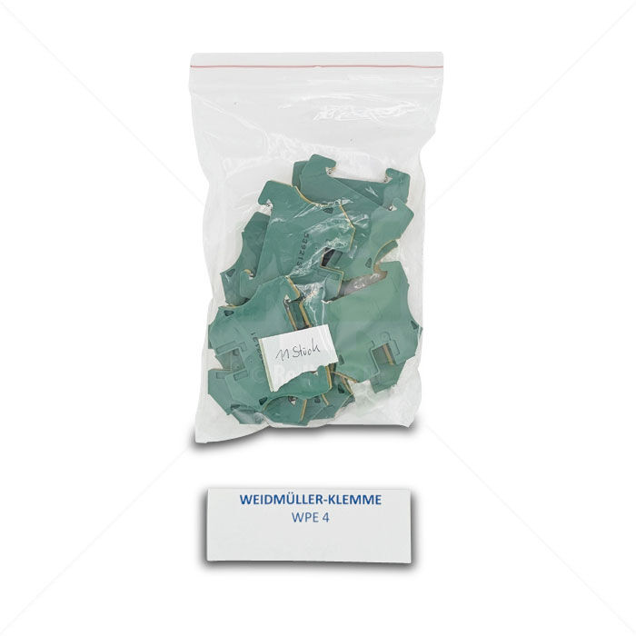 Klemme Weidmüller WPE 4 Erdungsklemme, 4mm², grün/gelb 11 Stück