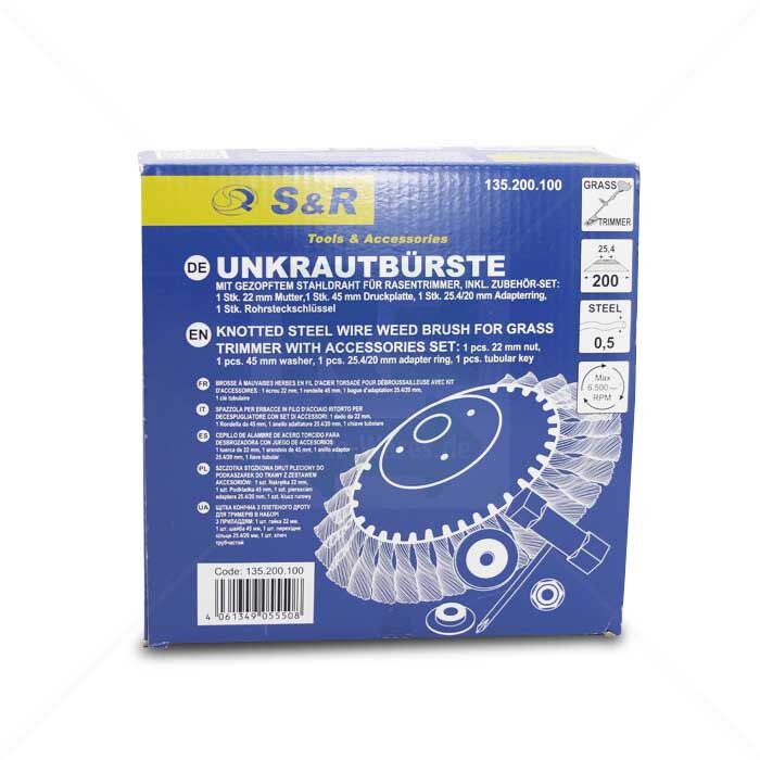 Stahlbürste S & R Unkrautbürste 200 x 25,4 mm