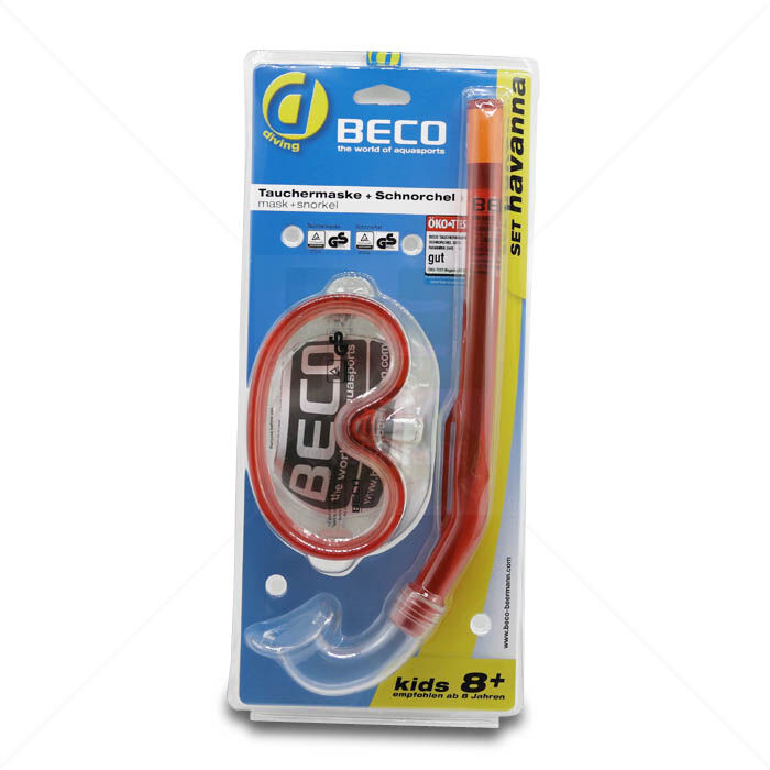 Tauchermaske mit Schnorchel Beco ab 8 Jahren rot